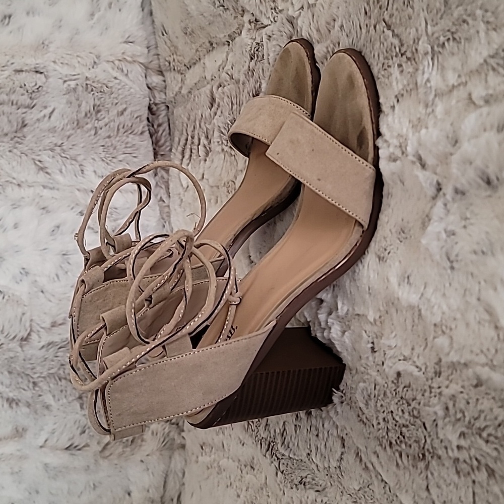 JustFab lace-up chunky heels